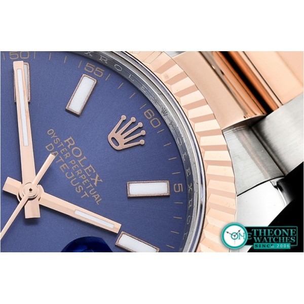 Rolex - DJ2 41mm Oyt Flt RG/SS Blue/Stk BP Asia 2813