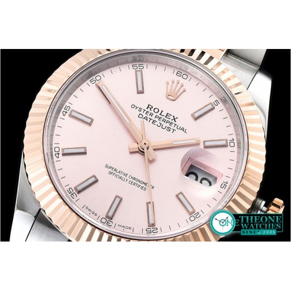 Rolex - DJ2 41mm Oyt Flt RG/SS Rose Gold/Stk BP Asia 2813