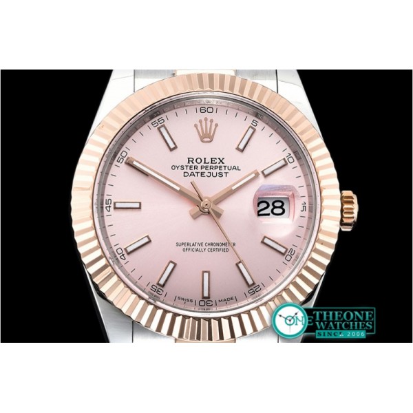 Rolex - DJ2 41mm Oyt Flt RG/SS Rose Gold/Stk BP Asia 2813