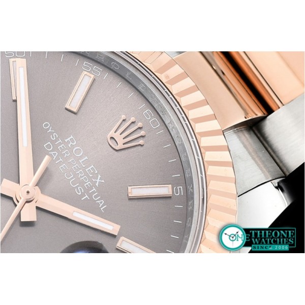 Rolex - DJ2 41mm Oyt Flt RG/SS Grey/Stk BP Asia 2813
