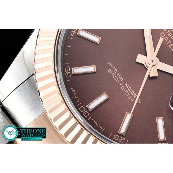 Rolex - DJ2 41mm Oyt Flt RG/SS Brown/Stk BP Asia 2813