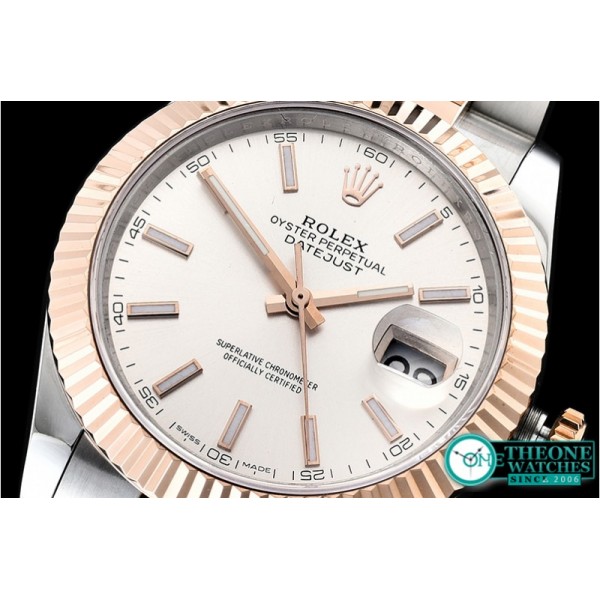 Rolex - DJ2 41mm Oyt Flt RG/SS Silv/Stk BP Asia 2813