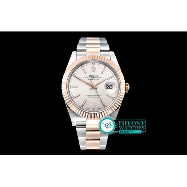 Rolex - DJ2 41mm Oyt Flt RG/SS Silv/Stk BP Asia 2813