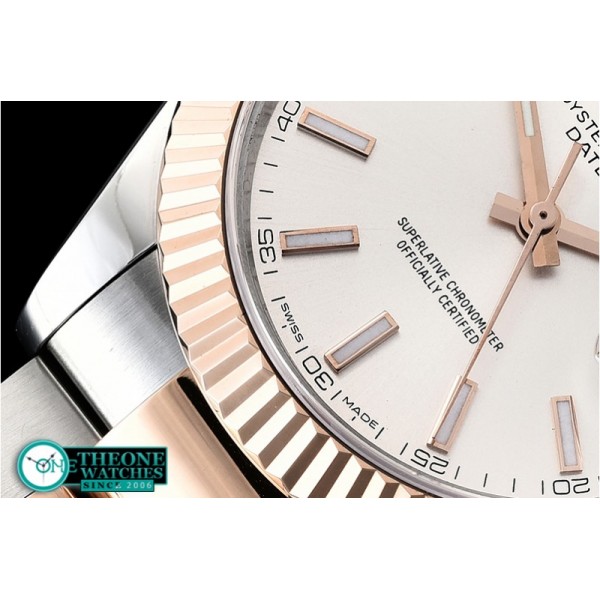 Rolex - DJ2 41mm Oyt Flt RG/SS Silv/Stk BP Asia 2813