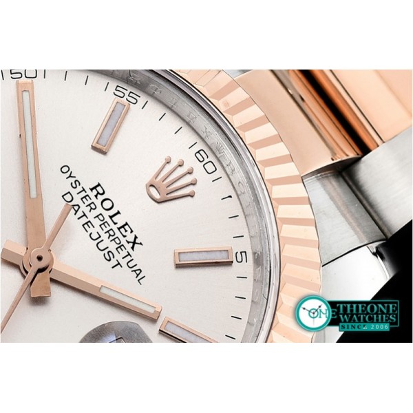 Rolex - DJ2 41mm Oyt Flt RG/SS Silv/Stk BP Asia 2813