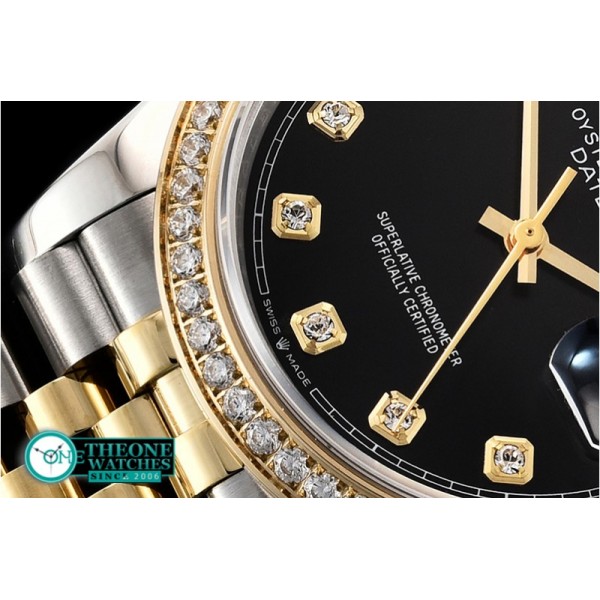 Rolex - DateJust 36mm Jub Diams YG/SS Black/Diams BP A2813