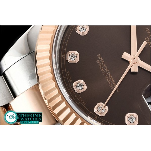 Rolex - DJ2 41mm Oyst Flt 904L RG/SS Brwn/Diam ARF Asia 2824