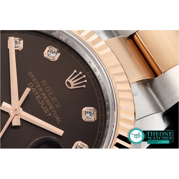 Rolex - DJ2 41mm Oyst Flt 904L RG/SS Brwn/Diam ARF Asia 2824