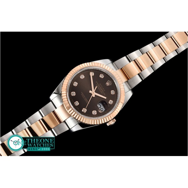 Rolex - DJ2 41mm Oyst Flt 904L RG/SS Brwn/Diam ARF Asia 2824