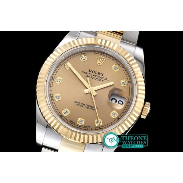 Rolex - DJ2 41mm Oyst Flt 904L YG/SS Gold/Diam ARF Asia 2824