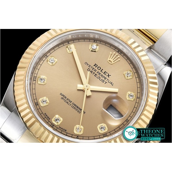 Rolex - DJ2 41mm Oyst Flt 904L YG/SS Gold/Diam ARF Asia 2824