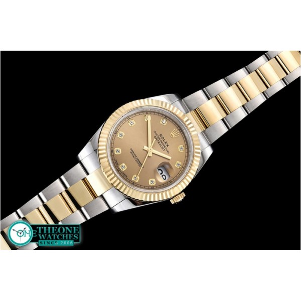 Rolex - DJ2 41mm Oyst Flt 904L YG/SS Gold/Diam ARF Asia 2824