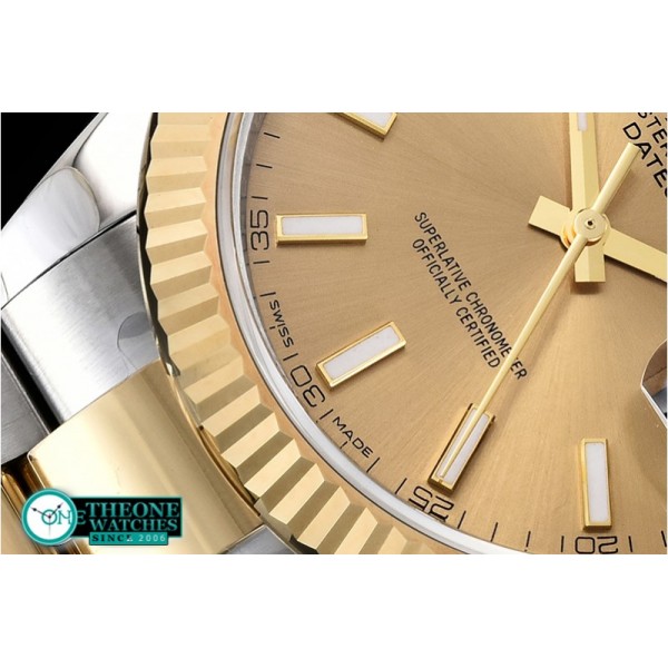 Rolex - DJ2 41mm Oyst Flt 904L YG/SS Gold/Stk ARF Asia 2824