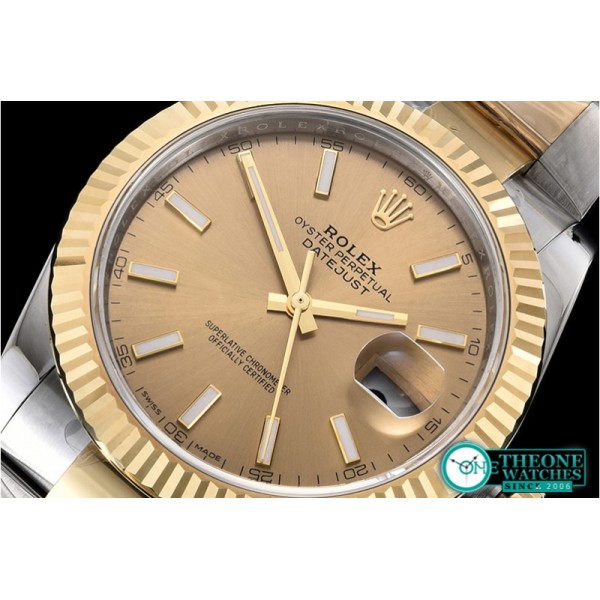 Rolex - DJ2 41mm Oyst Flt 904L YG/SS Gold/Stk ARF Asia 2824