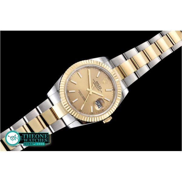 Rolex - DJ2 41mm Oyst Flt 904L YG/SS Gold/Stk ARF Asia 2824