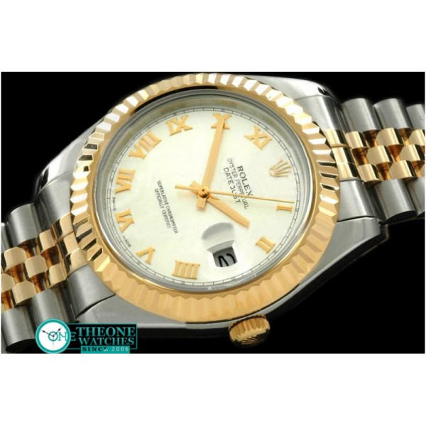 Rolex - SS/YG Jubile Fluted White Roman Asian Eta 2836-2 25J