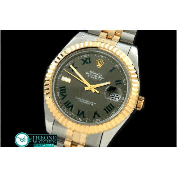 Rolex - SS/YG Jubile Fluted Grey Roman Asian Eta 2836-2