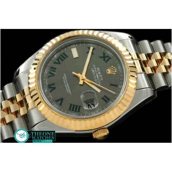 Rolex - SS/YG Jubile Fluted Grey Roman Asian Eta 2836-2