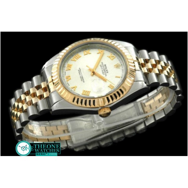 Rolex - SS/YG Jubile Fluted White Roman Asian Eta 2836-2 25J