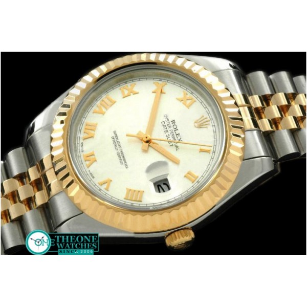 Rolex - SS/YG Jubile Fluted White Roman Asian Eta 2836-2 25J