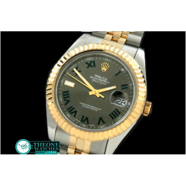 Rolex - SS/YG Jubile Fluted Grey Roman Asian Eta 2836-2
