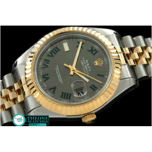 Rolex - SS/YG Jubile Fluted Grey Roman Asian Eta 2836-2
