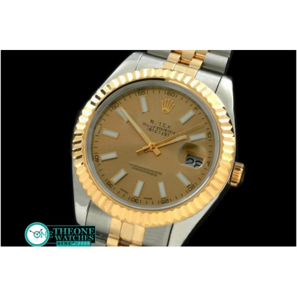 Rolex - SS/YG Jubile Fluted Gold Sticks Asian Eta 2836-2