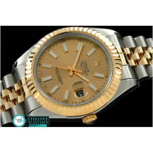 Rolex - SS/YG Jubile Fluted Gold Sticks Asian Eta 2836-2