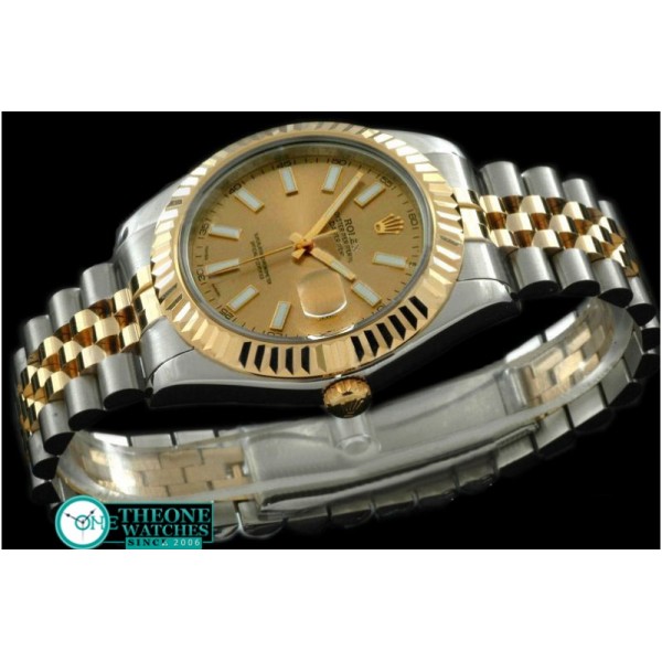 Rolex - SS/YG Jubile Fluted Gold Sticks Asian Eta 2836-2