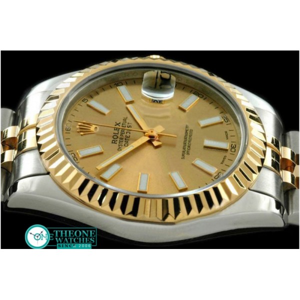 Rolex - SS/YG Jubile Fluted Gold Sticks Asian Eta 2836-2