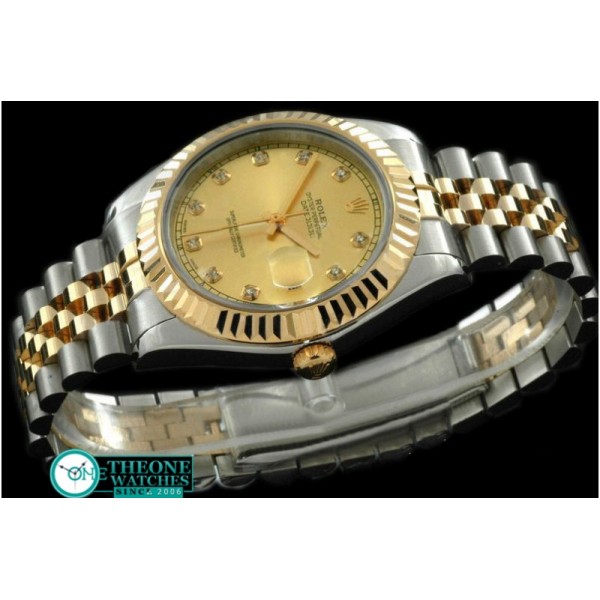 Rolex - SS/YG Jubile Fluted Gold Diam Asian Eta 2836-2