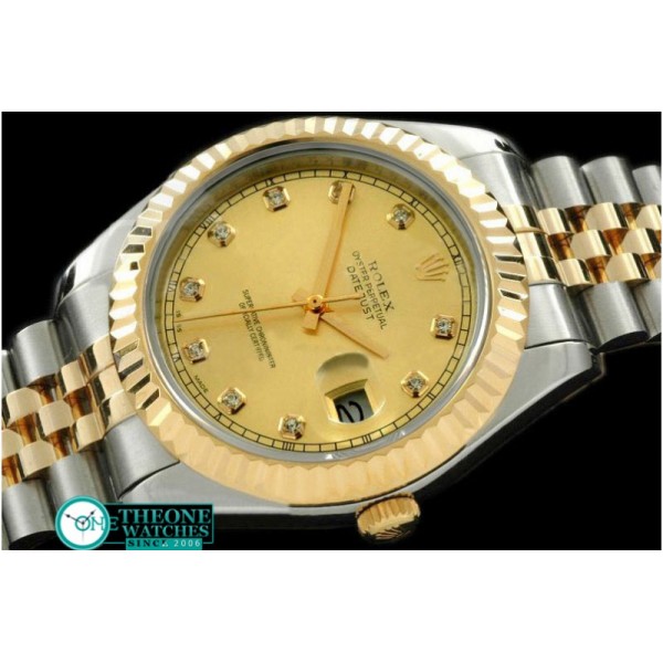 Rolex - SS/YG Jubile Fluted Gold Diam Asian Eta 2836-2