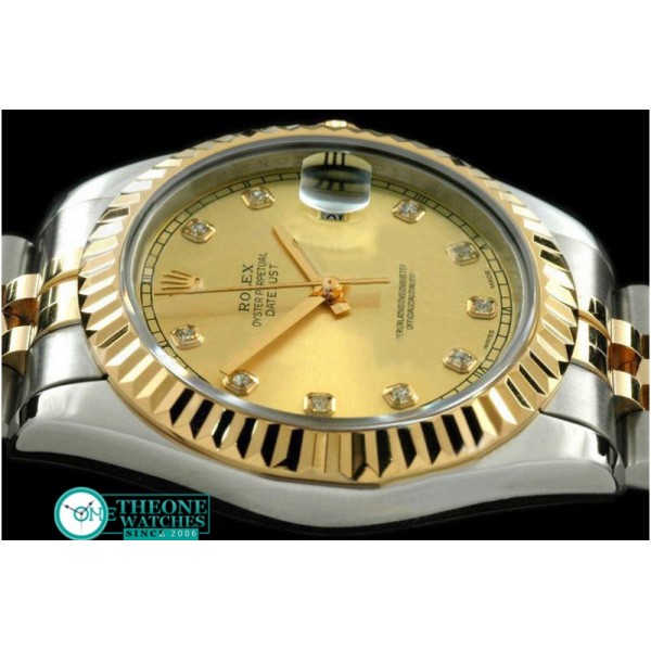 Rolex - SS/YG Jubile Fluted Gold Diam Asian Eta 2836-2