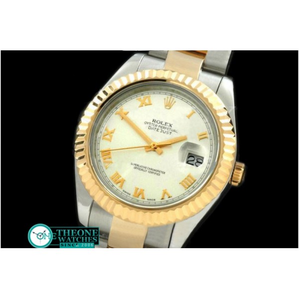 Rolex - SS/YG Oyster Fluted White Roman Asian Eta 2836-2