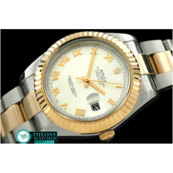 Rolex - SS/YG Oyster Fluted White Roman Asian Eta 2836-2