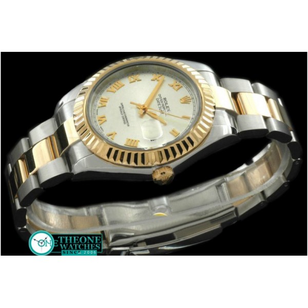 Rolex - SS/YG Oyster Fluted White Roman Asian Eta 2836-2