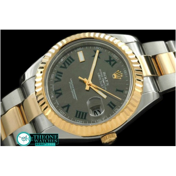 Rolex - SS/YG Oyster Fluted Grey Roman Asian Eta 2836-2