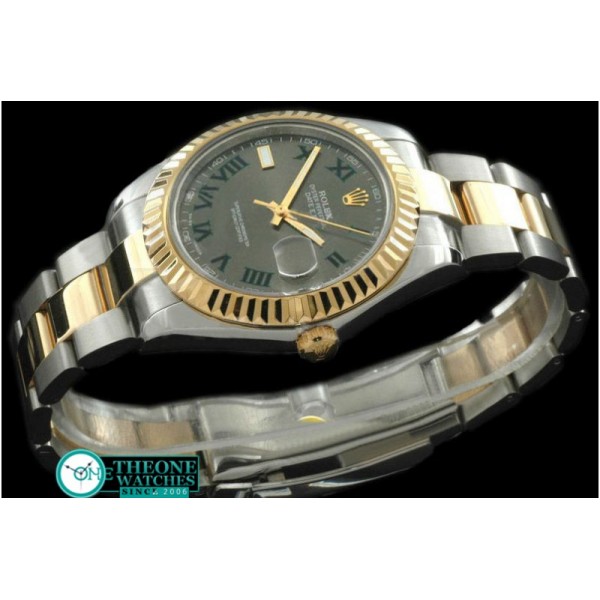 Rolex - SS/YG Oyster Fluted Grey Roman Asian Eta 2836-2