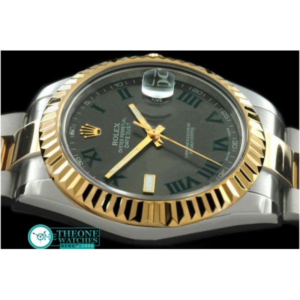 Rolex - SS/YG Oyster Fluted Grey Roman Asian Eta 2836-2
