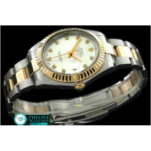 Rolex - SS/YG Oyster Fluted White Diamond Asian Eta 2836-2