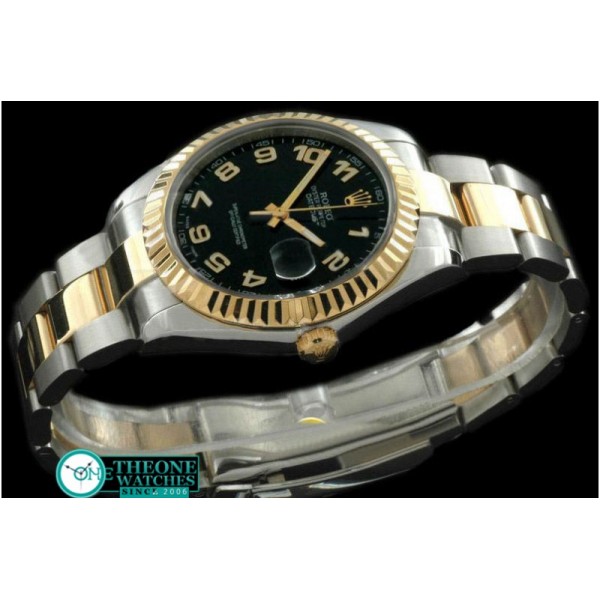 Rolex - SS/YG Oyster Fluted Black Gold Num Asian Eta 2836-2