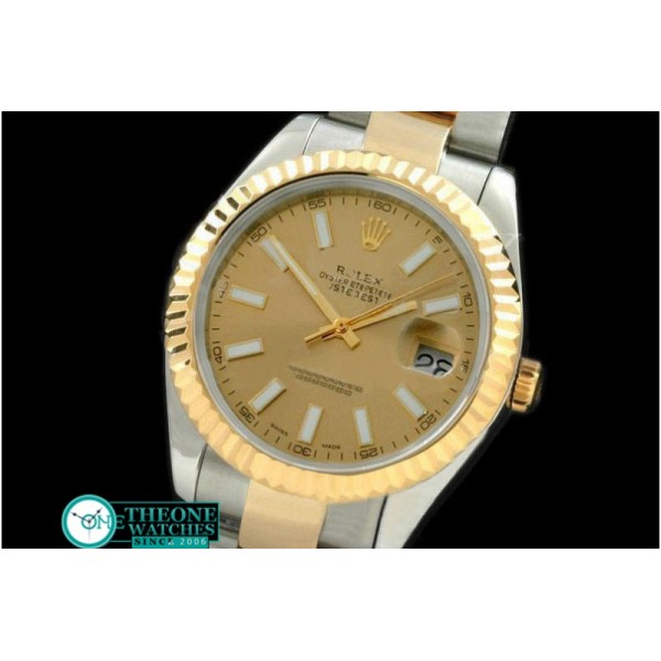 Rolex - SS/YG Oyster Fluted Gold Stick Asian Eta 2836-2