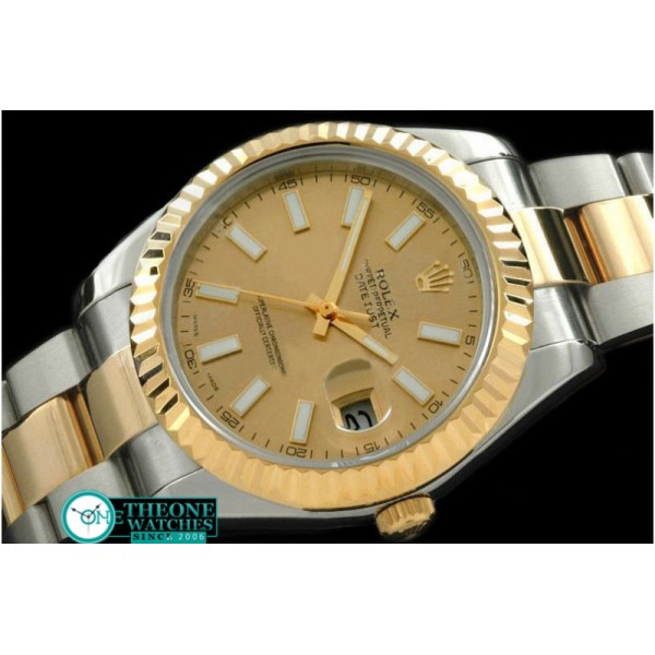 Rolex - SS/YG Oyster Fluted Gold Stick Asian Eta 2836-2