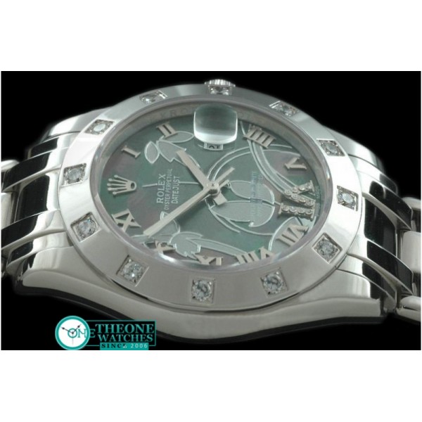 Rolex - 2011 Flora 12-Diam SS M-Green Swiss Eta 2836-2