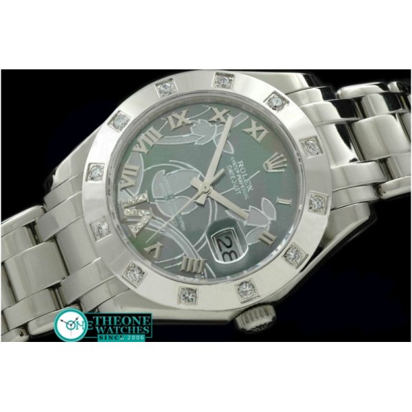 Rolex - 2011 Flora 12-Diam SS M-Green Swiss Eta 2836-2