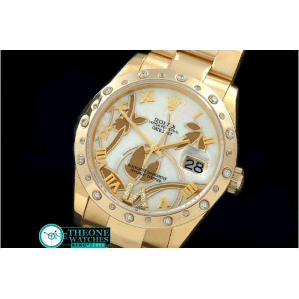 Rolex - 2011 Flora Oyster/Diam YG P-White Swiss Eta 2836-2