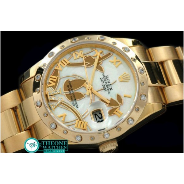 Rolex - 2011 Flora Oyster/Diam YG P-White Swiss Eta 2836-2