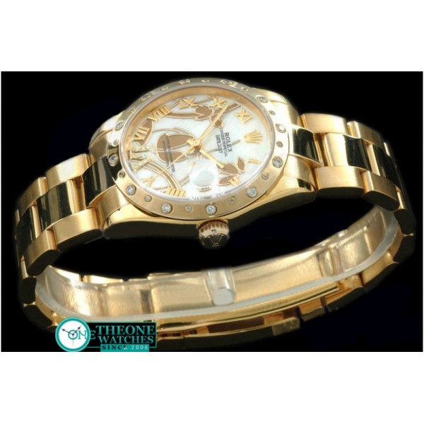 Rolex - 2011 Flora Oyster/Diam YG P-White Swiss Eta 2836-2