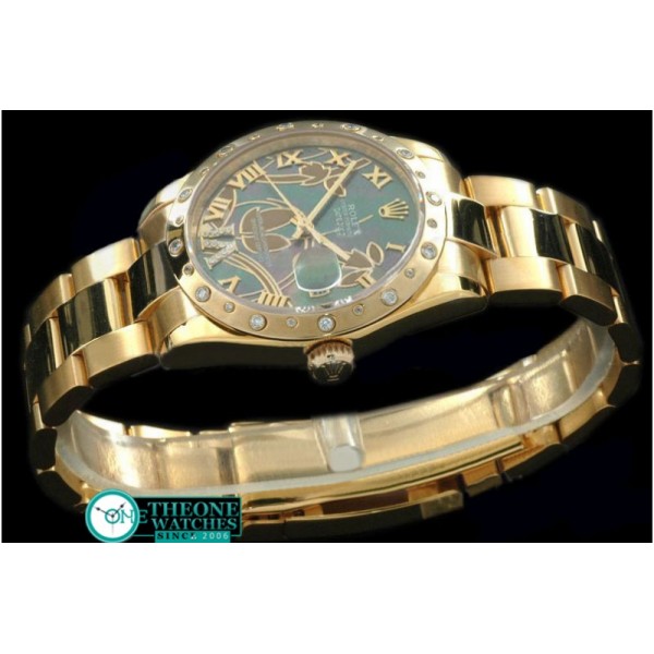 Rolex - 2011 Flora Oyster/Diam YG M-Green Swiss Eta 2836-2