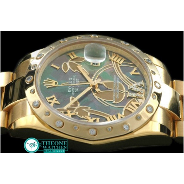 Rolex - 2011 Flora Oyster/Diam YG M-Green Swiss Eta 2836-2